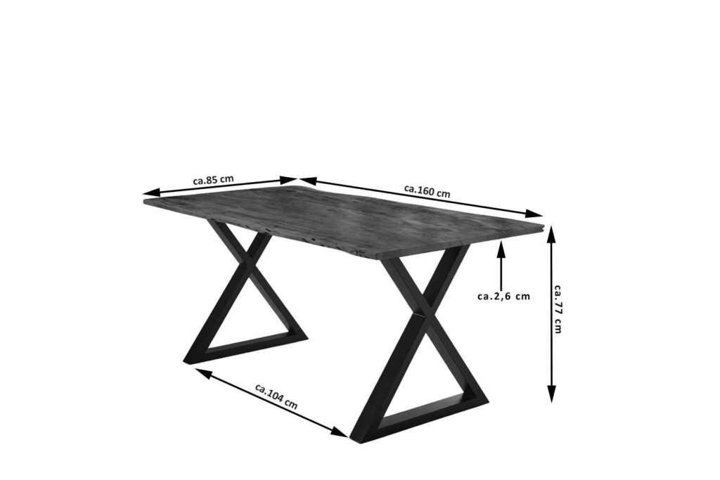 SAM_NEU-Esszimmer-Baumkante-Tische-Lubin-X-Gestell-nuss-schwarz-160-Lubin_nussbaum_schwarz_160_03