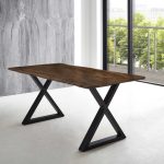 SAM_NEU-Esszimmer-Baumkante-Tische-Lubin-X-Gestell-nuss-schwarz-200-Lubin_nussbaum_schwarz_200_01