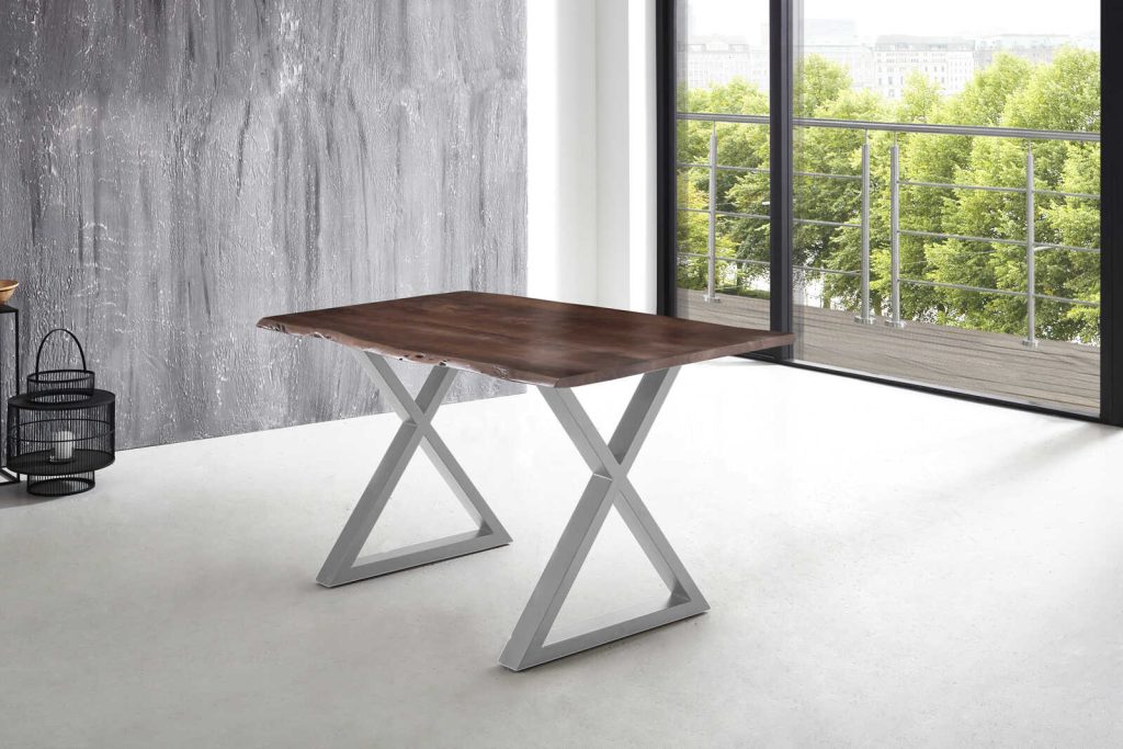 SAM_NEU-Esszimmer-Baumkante-Tische-Lubin-X-Gestell-nuss-silber-140-Lubin_nussbaum_silber_140_01