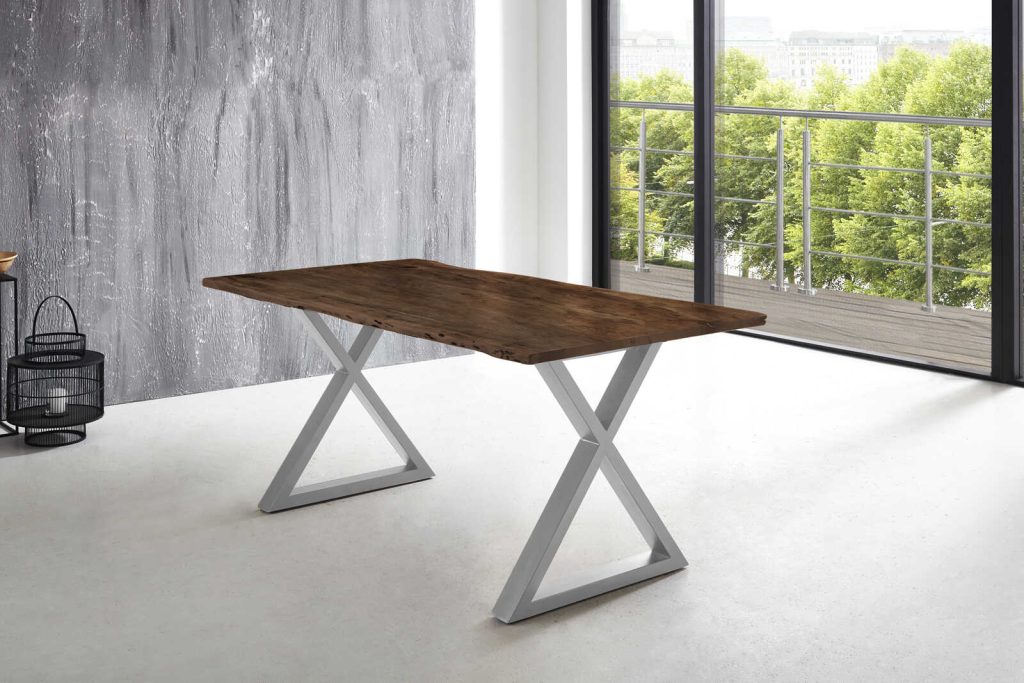 SAM_NEU-Esszimmer-Baumkante-Tische-Lubin-X-Gestell-nuss-silber-180-Lubin_nussbaum_silber_180_01