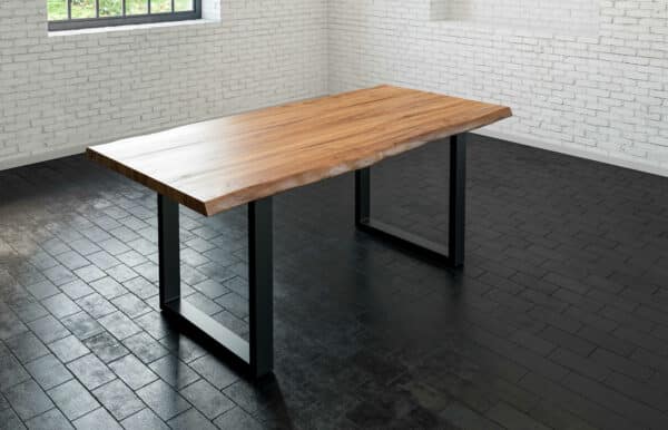 SAM NEU Esszimmer Baumkante Tische Milo Premium 160 Natur schwarz Tisch natur schwarz 160 01 scaled