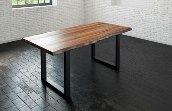SAM NEU Esszimmer Baumkante Tische Milo Premium 160 Nussbaum schwarz Tisch nussbaum schwarz 160 01 scaled