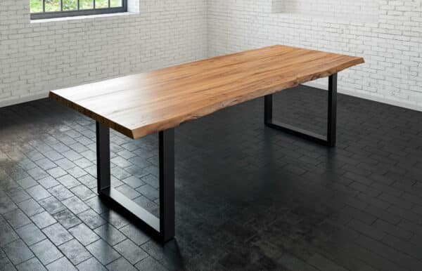 SAM NEU Esszimmer Baumkante Tische Milo Premium 180 Natur schwarz Tisch natur schwarz 180 01 scaled