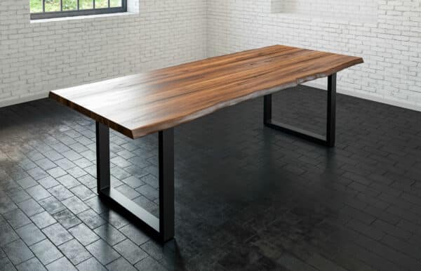 SAM NEU Esszimmer Baumkante Tische Milo Premium 180 Nussbaum schwarz Tisch nussbaum schwarz 180 01 scaled