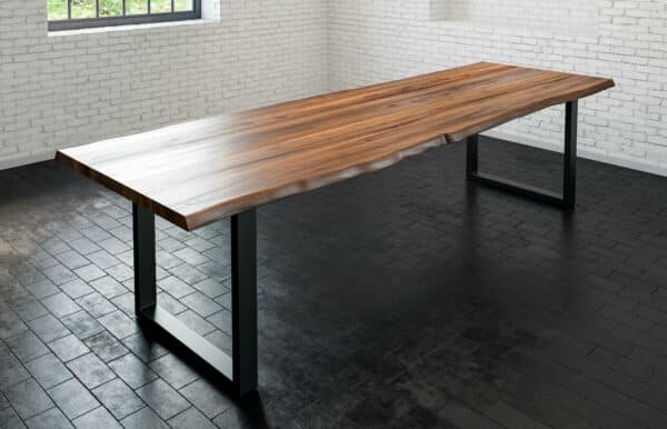 SAM NEU Esszimmer Baumkante Tische Milo Premium 280 Nussbaum schwarz Tisch nussbaum schwarz 280 01 scaled