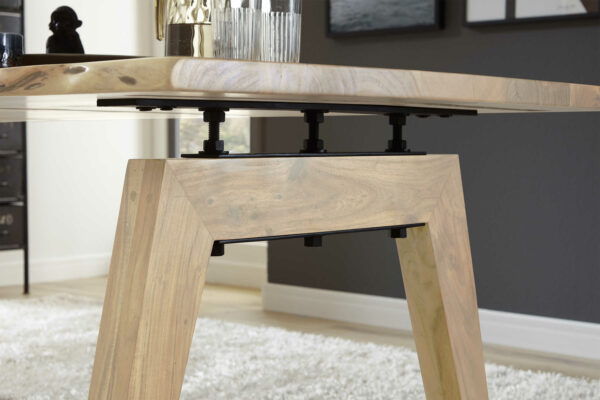 Baumkantentisch Esstisch Akazie Natur 240 x 100 cm Holzgestell Nele