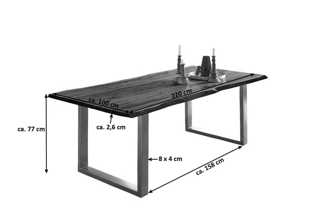 SAM_NEU-Esszimmer-Baumkante-Tische-Noah-silber-nussbaum-220cm-Noah_GroC39F_Nuss_Silber_MaC39Fangaben_220