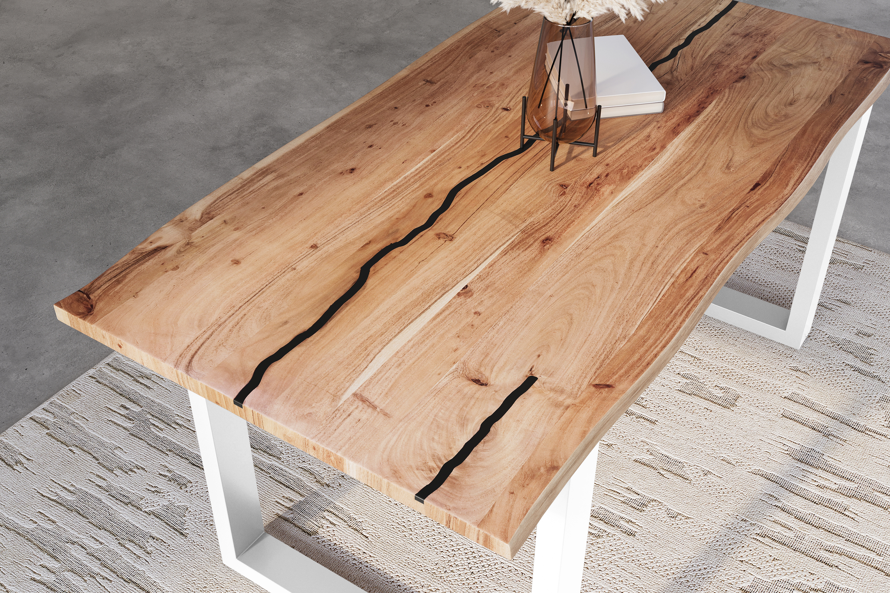 SAM_NEU-Esszimmer-Baumkante-Tische-Polly-Natur-U-Form-weiss-140-BKT_Polly_Akazie_natur_resin_140_U_weiss_neu_06-40