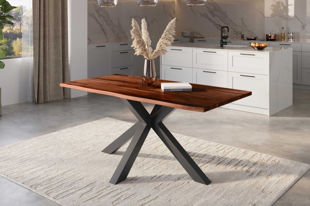 SAM_NEU-Esszimmer-Baumkante-Tische-Polly-Nussbaum-Spider-schwarz-160-BKT_Polly_Akazie_nuss_resin_160_Spider_schwarz_neu_01