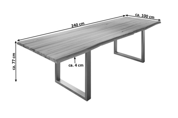 SAM NEU Esszimmer Baumkante Tische Roman Silber 240 Roman silber 03