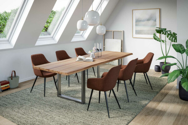 SAM NEU Esszimmer Baumkante Tische Roman Silber 240 Roman silber 06
