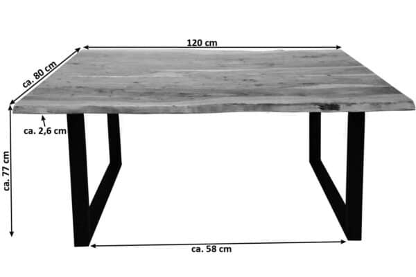 SAM NEU Esszimmer Baumkante Tische SIT schwarz natur 120cm Sit natur schwarz 02