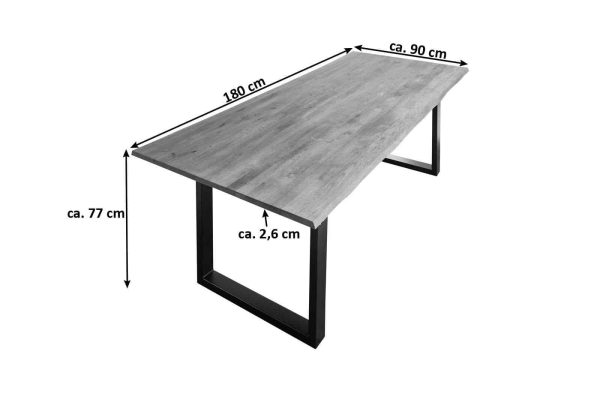 SAM NEU Esszimmer Baumkante Tische Seattle Serra schwarz 180 Seattle 180 sw 03