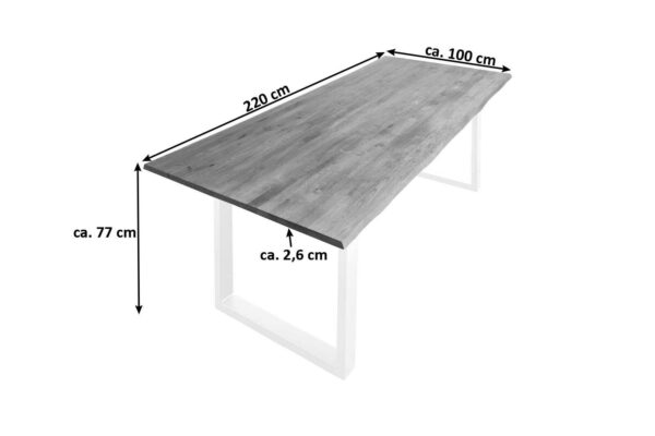SAM NEU Esszimmer Baumkante Tische Seattle Serra weiss 220 Seattle weiss 220 02