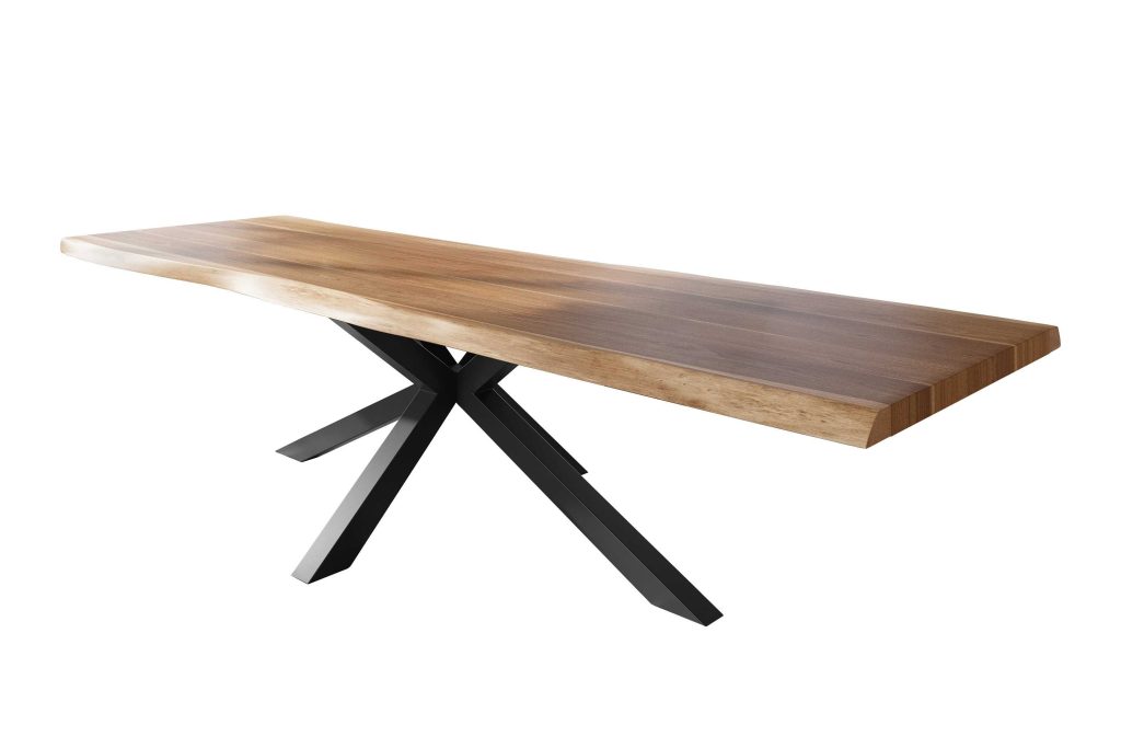 SAM_NEU-Esszimmer-Baumkante-Tische-Titan-Natur-Spider-Schwarz-300×110-ML_Titan_300_natur_Spider_schwarz_01