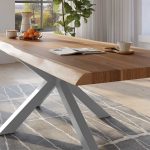 SAM_NEU-Esszimmer-Baumkante-Tische-Titan-Natur-Spider-Silber-260×120-ML_Titan_260x120_natur_Spider_silber_04