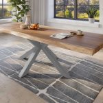 SAM_NEU-Esszimmer-Baumkante-Tische-Titan-Natur-Spider-Silber-280×110-ML_Titan_280_natur_Spider_silber_02
