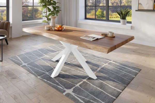 SAM NEU Esszimmer Baumkante Tische Titan Natur Spider WeiC39F 200x110 ML Titan 200 natur Spider weiC39F 02 scaled