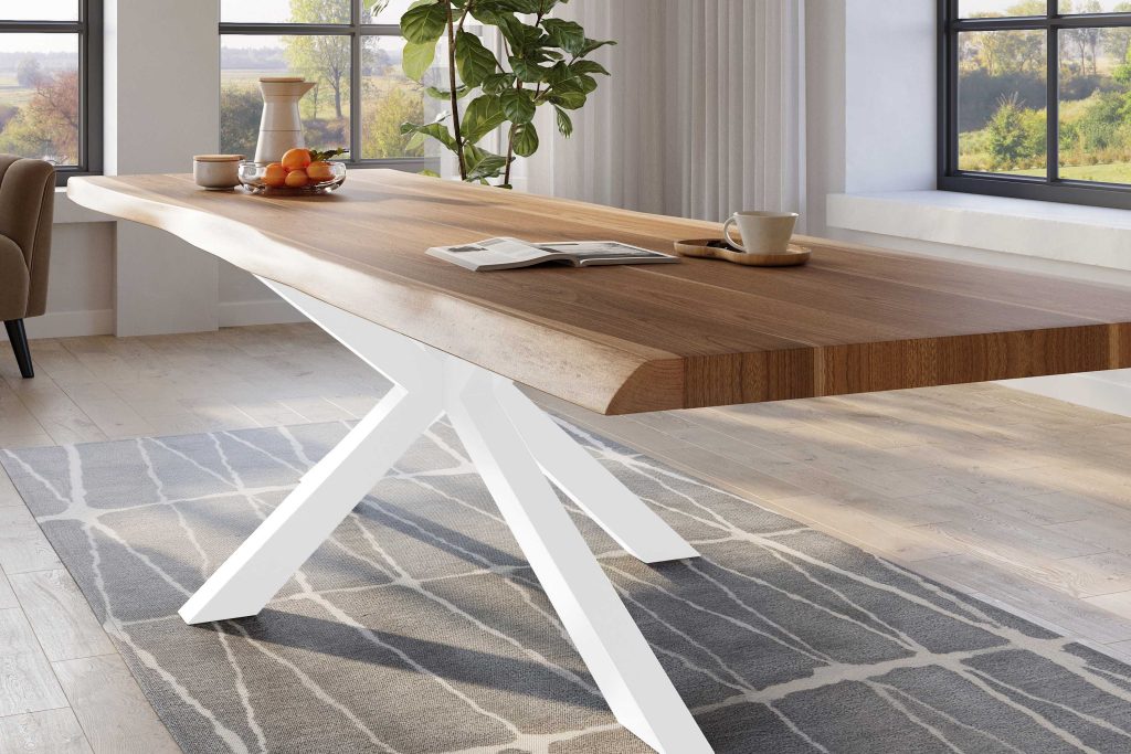 SAM_NEU-Esszimmer-Baumkante-Tische-Titan-Natur-Spider-WeiC39F-300×110-ML_Titan_300_natur_Spider_weiC39F_04