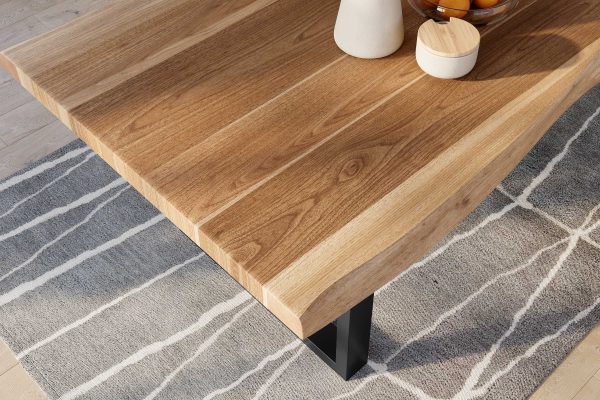 SAM NEU Esszimmer Baumkante Tische Titan Natur U Gestell Schwarz 280x110 BKT Titan natur 05 scaled