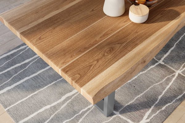 SAM NEU Esszimmer Baumkante Tische Titan Natur U Gestell Silber 260x120 ML Titan 260x120 natur U silber 03 scaled