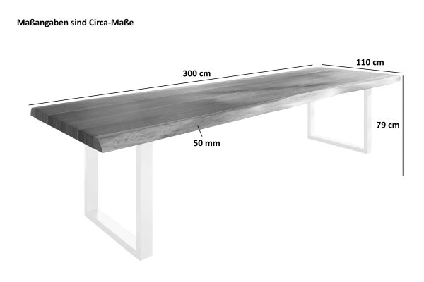 SAM NEU Esszimmer Baumkante Tische Titan Natur U Gestell Silber 300x110 BKT Titan natur 03 scaled