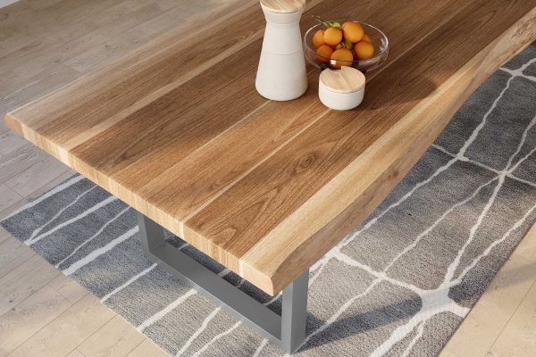 SAM NEU Esszimmer Baumkante Tische Titan Natur U Gestell Silber 300x110 BKT Titan natur 05 scaled