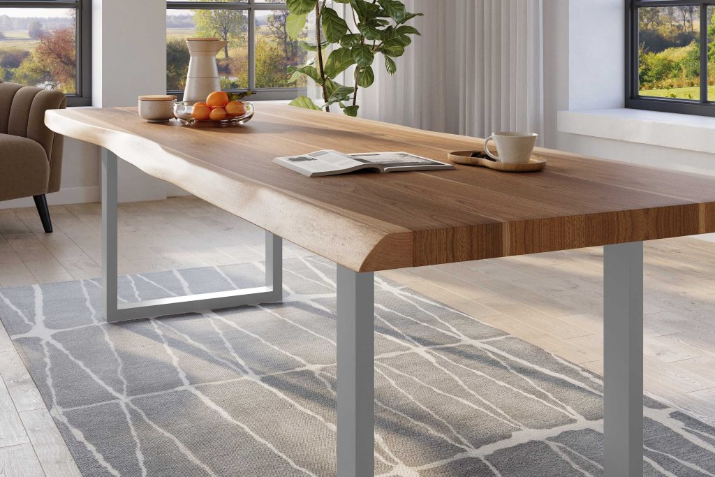 SAM_NEU-Esszimmer-Baumkante-Tische-Titan-Natur-U-Gestell-Silber-300×120-ML_Titan_300x120_natur_U_silber_04