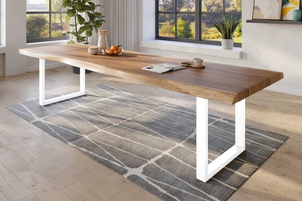 SAM NEU Esszimmer Baumkante Tische Titan Natur U Gestell WeiC39F 300x110 BKT Titan natur 01 scaled