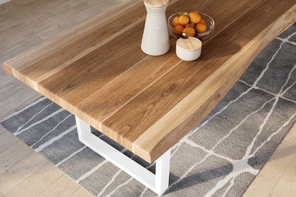 SAM NEU Esszimmer Baumkante Tische Titan Natur U Gestell WeiC39F 300x110 BKT Titan natur 05 scaled