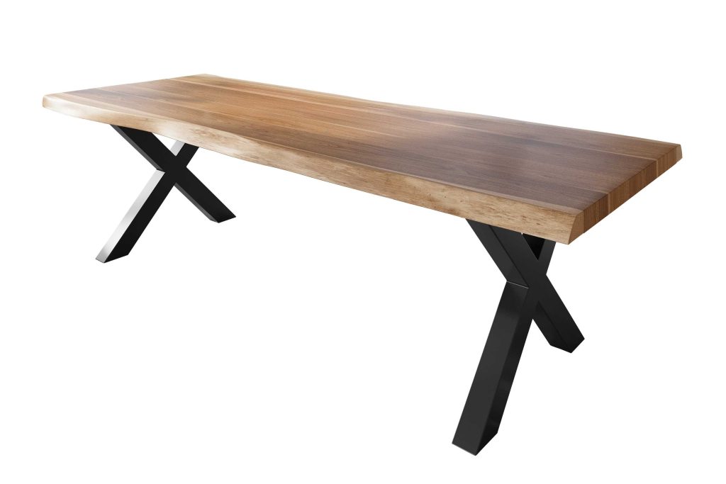 SAM_NEU-Esszimmer-Baumkante-Tische-Titan-Natur-X-Gestell-Schwarz-260×120-ML_Titan_260_natur_X_schwarz_01