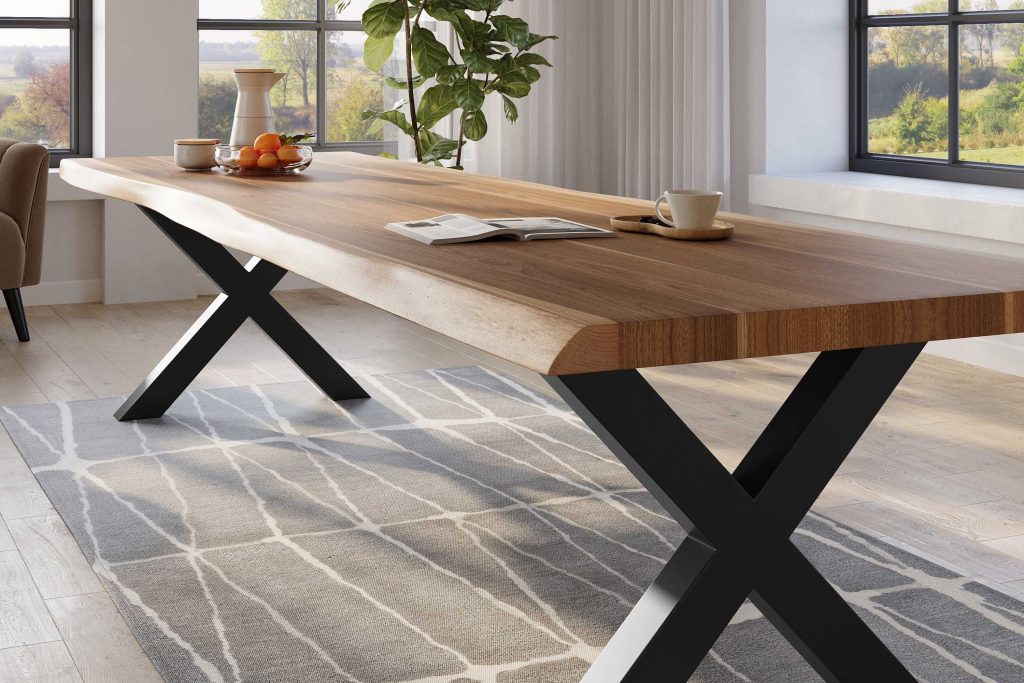 SAM_NEU-Esszimmer-Baumkante-Tische-Titan-Natur-X-Gestell-Schwarz-300×110-ML_Titan_300_natur_X_schwarz_04