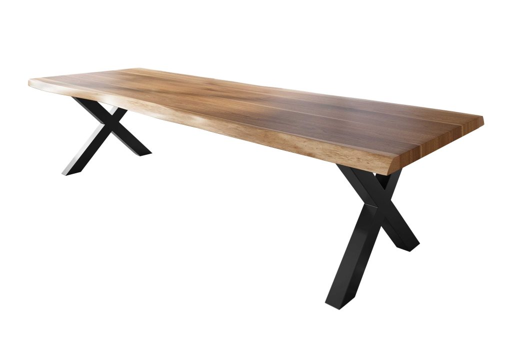 SAM_NEU-Esszimmer-Baumkante-Tische-Titan-Natur-X-Gestell-Schwarz-350×120-ML_Titan_350_natur_X_schwarz_01