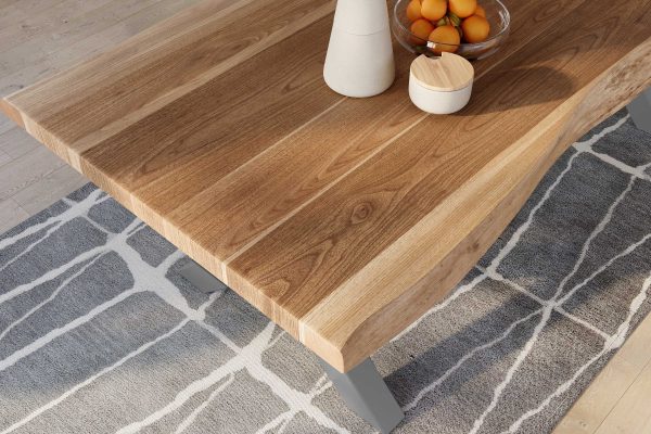 SAM NEU Esszimmer Baumkante Tische Titan Natur X Gestell Silber 240x120 ML Titan 240 natur X silber 03 scaled