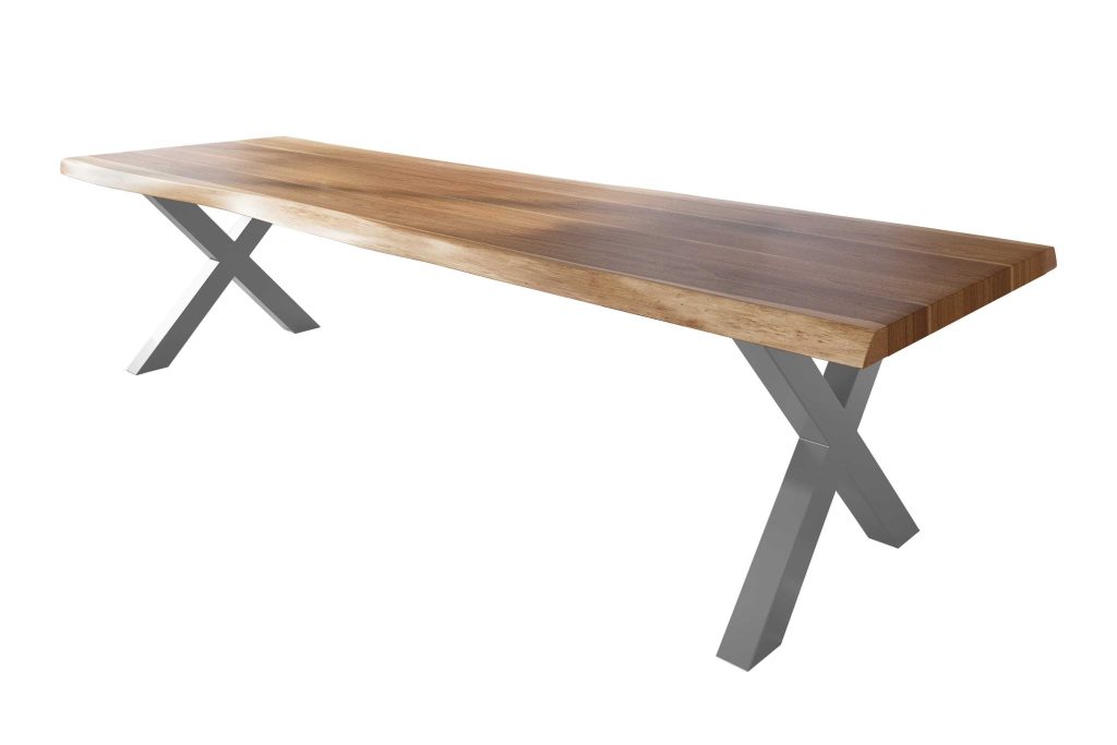 SAM_NEU-Esszimmer-Baumkante-Tische-Titan-Natur-X-Gestell-Silber-300×120-ML_Titan_300_natur_X_silber_01