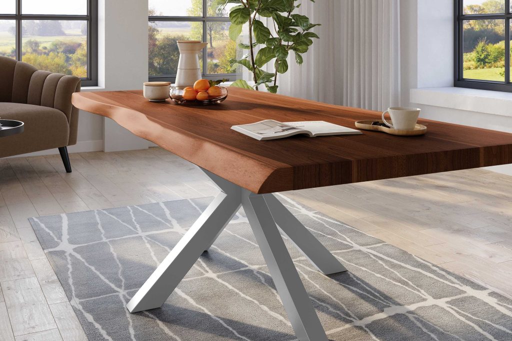 SAM_NEU-Esszimmer-Baumkante-Tische-Titan-Nuss-Spider-Silber-240×110-ML_Titan_240_nuss_Spider_silber_04