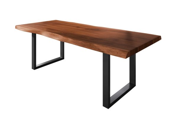 SAM NEU Esszimmer Baumkante Tische Titan Nuss U Gestell Schwarz 240x110 BKT Titan nussbaum 02 scaled