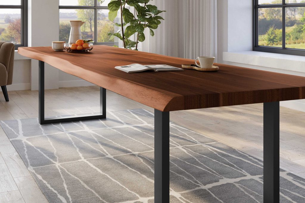 SAM_NEU-Esszimmer-Baumkante-Tische-Titan-Nuss-U-Gestell-Schwarz-350×120-ML_Titan_350_nuss_U_schwarz_04