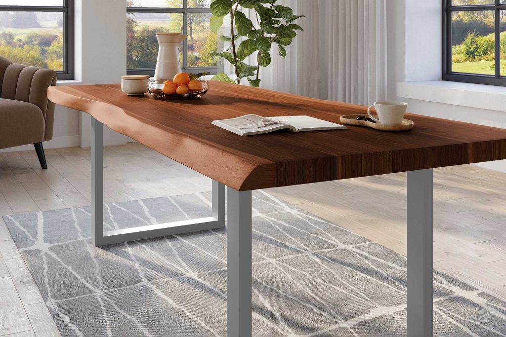 SAM_NEU-Esszimmer-Baumkante-Tische-Titan-Nuss-U-Gestell-Silber-240×120-ML_Titan_240_nuss_U_silber_04