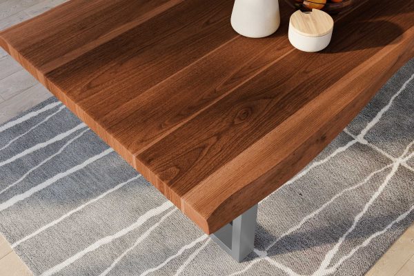SAM NEU Esszimmer Baumkante Tische Titan Nuss U Gestell Silber 280x120 ML Titan 280 nuss U silber 03 scaled