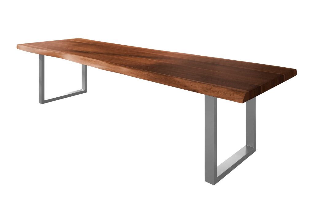 SAM_NEU-Esszimmer-Baumkante-Tische-Titan-Nuss-U-Gestell-Silber-350×120-ML_Titan_350_nuss_U_silber_01
