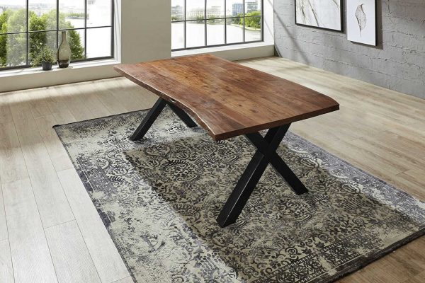 SAM NEU Esszimmer Baumkante Tische Xaver Nussbaum Schwarz 180 Xaver 180 nuss schwarz 01