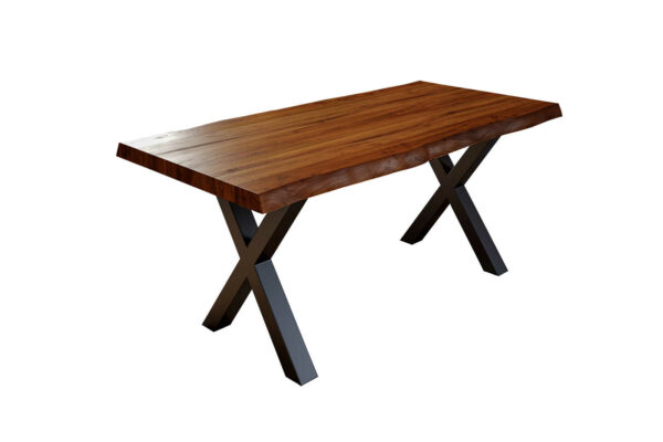 Esstisch Baumkante massiv Akazie nussbaum 280 x 100 schwarz Xerez