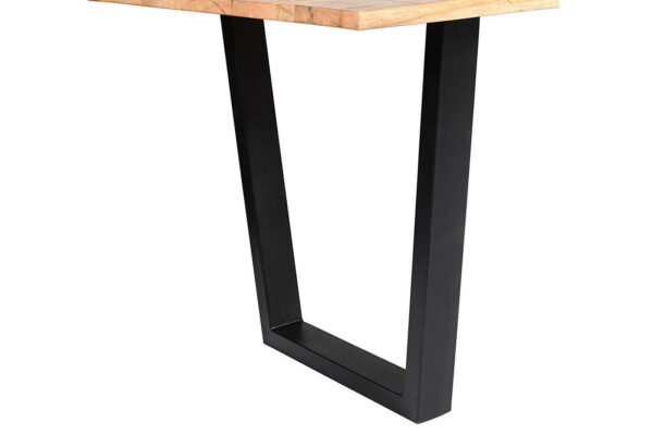 Baumkanten Essgruppe Mangoholz massiv 160 V-Gestell schwarz 7tlg. DORA