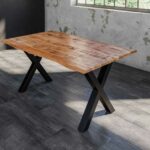 SAM_NEU-Esszimmer-Baumkante-Tischgruppen-Dora-Dora_Kirin-X-Gestell-schwarz-140-TG_Dora_X_schwarz_02