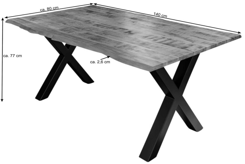 SAM_NEU-Esszimmer-Baumkante-Tischgruppen-Dora-Dora_Kirin-X-Gestell-schwarz-140-TG_Dora_X_schwarz_03