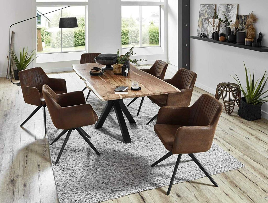 SAM_NEU-Esszimmer-Baumkante-Tischgruppen-Quincy-Natur-Schwarz-200-Essgruppe_Quincy_natur_schwarz_01