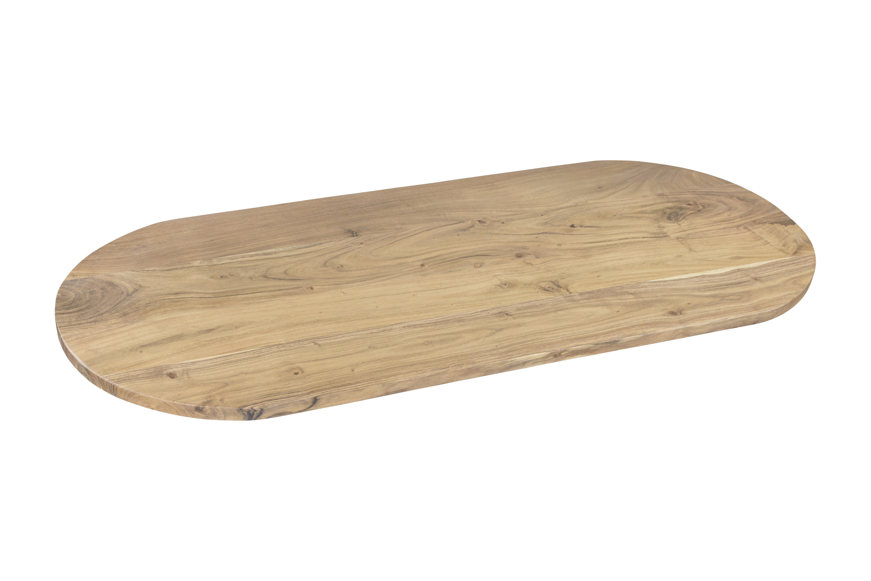 Tischplatte ovale Form 110 x 50 cm Akazie natur massiv EMILIAN