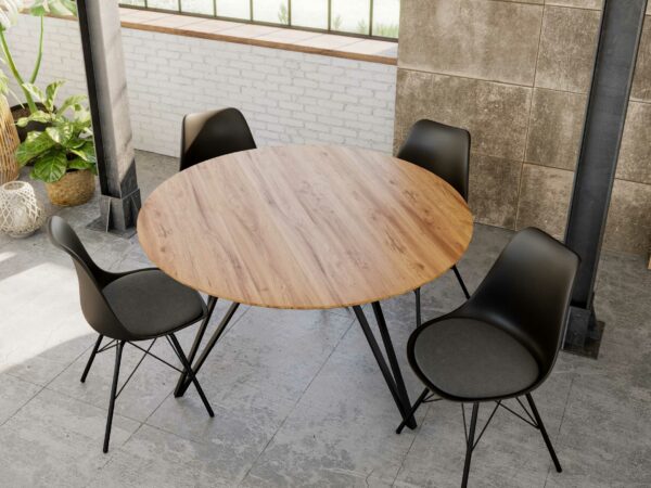 SAM NEU Esszimmer Esszimmertische Insa rund natur schwarz Insa 110 rund natur 04