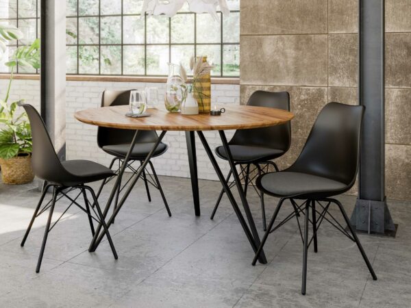 SAM NEU Esszimmer Esszimmertische Insa rund natur schwarz Insa 110 rund natur 05